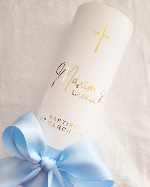 Baptism Candle - Plain Ribbon