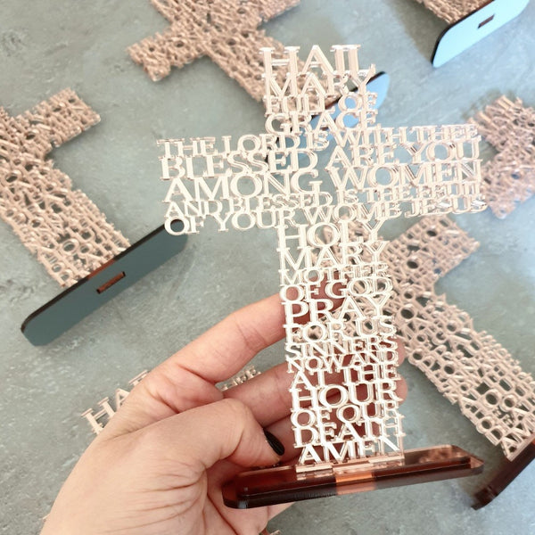 Acrylic Cross - Hail Mary